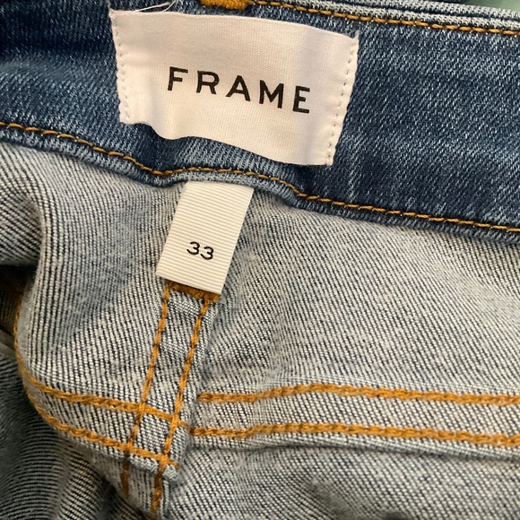 NWT Anthropologie Frame Le Mini Boot Jeans mid wash denim jeans flare plus sz 33 - Picture 5 of 14